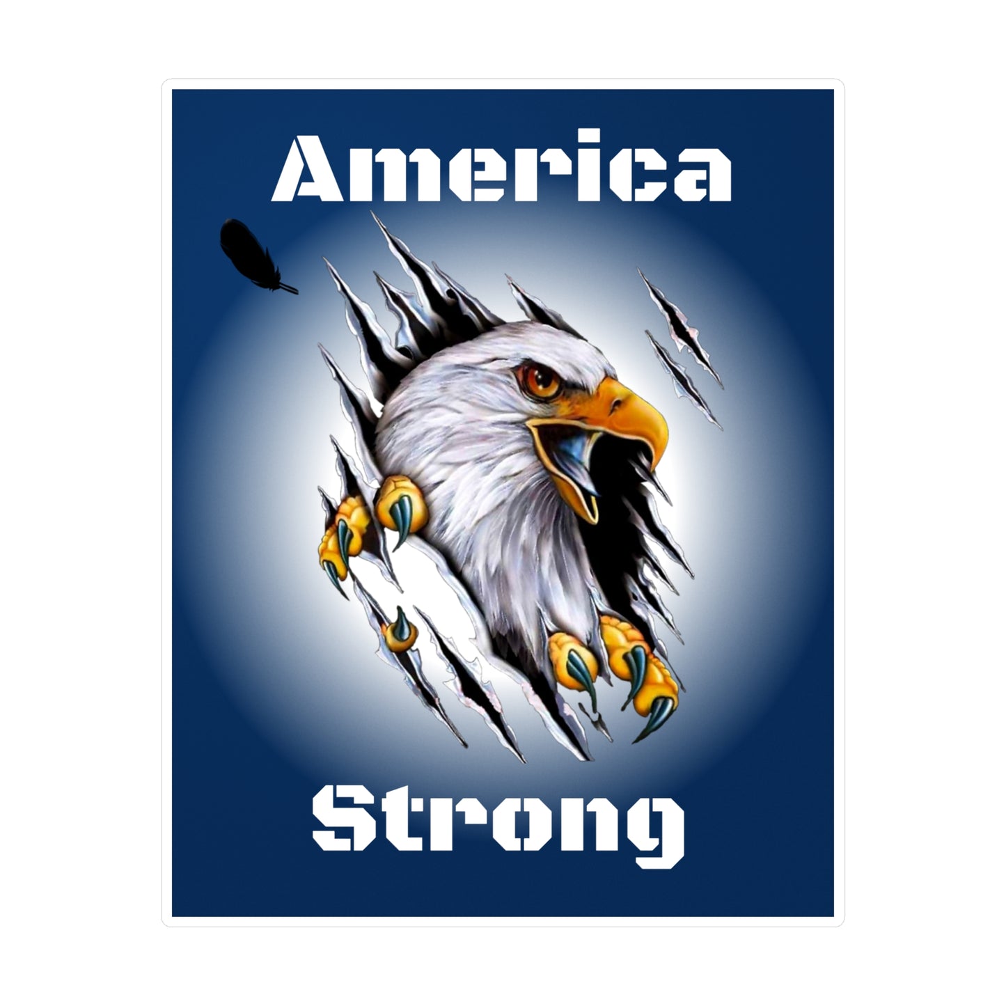 America Strong with Eagle Vinyl Car Decal