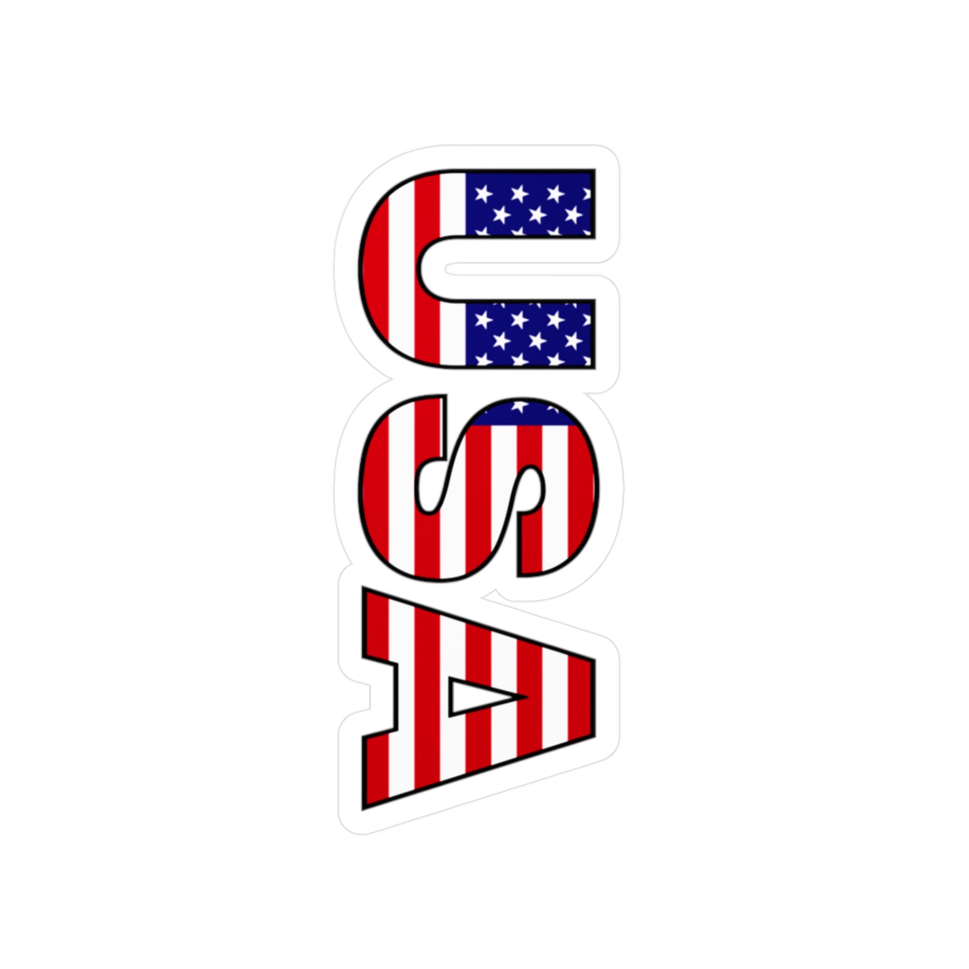 USA colored USA letters vinyl car decal