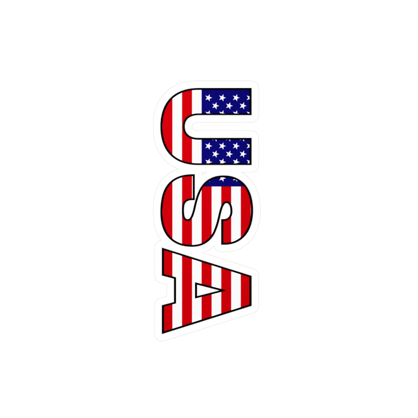 USA colored USA letters vinyl car decal