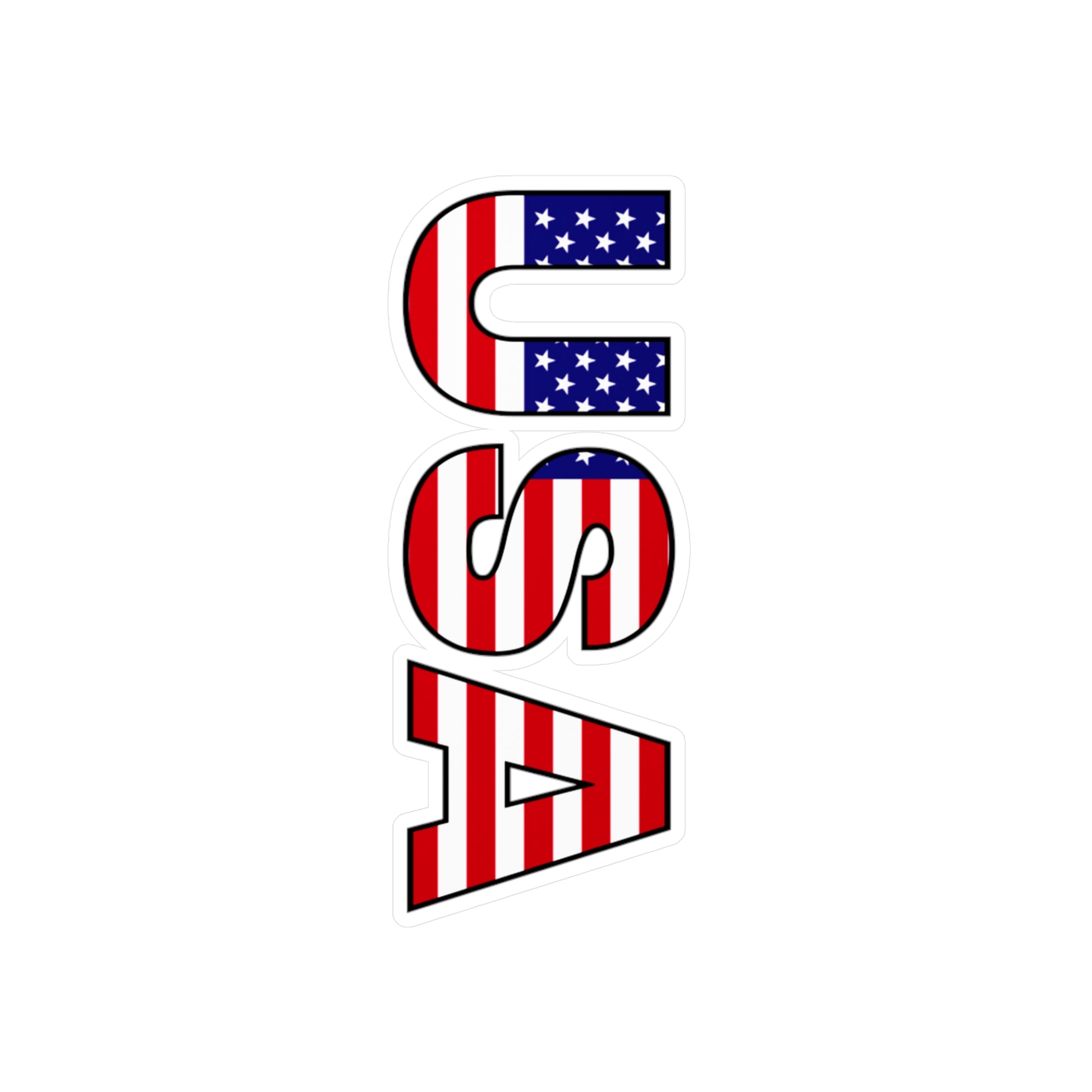 USA colored USA letters vinyl car decal