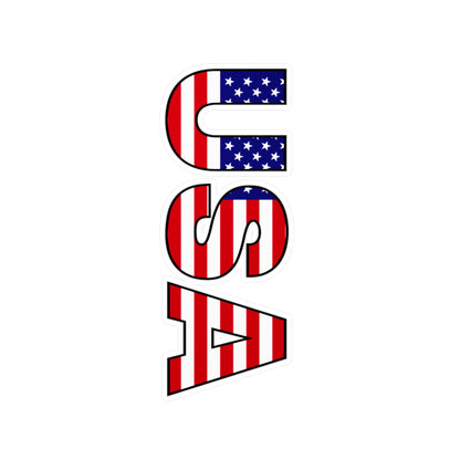 USA colored USA letters vinyl car decal