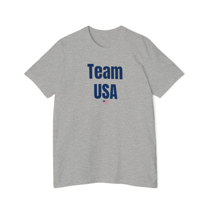 Light grey Team USA T-shirt with bold 'Team USA' text and a small USA flag underneath. Simple patriotic design on a classic fit T-shirt.